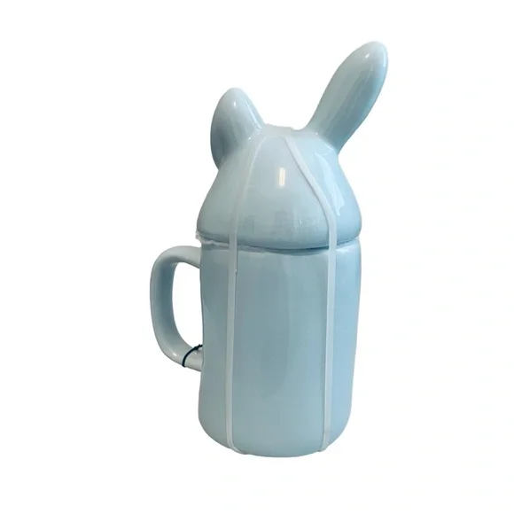 Rae Dunn Easter Mug with Bunny Topper Blue - Picture 2 of 5